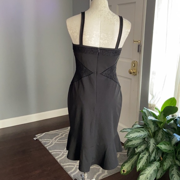 WHBM Flutter Hem Black Lace Insert Dress - Picture 5 of 8